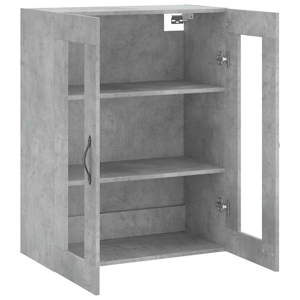 vægskab 69,5x34x90 cm konstrueret træ betongrå