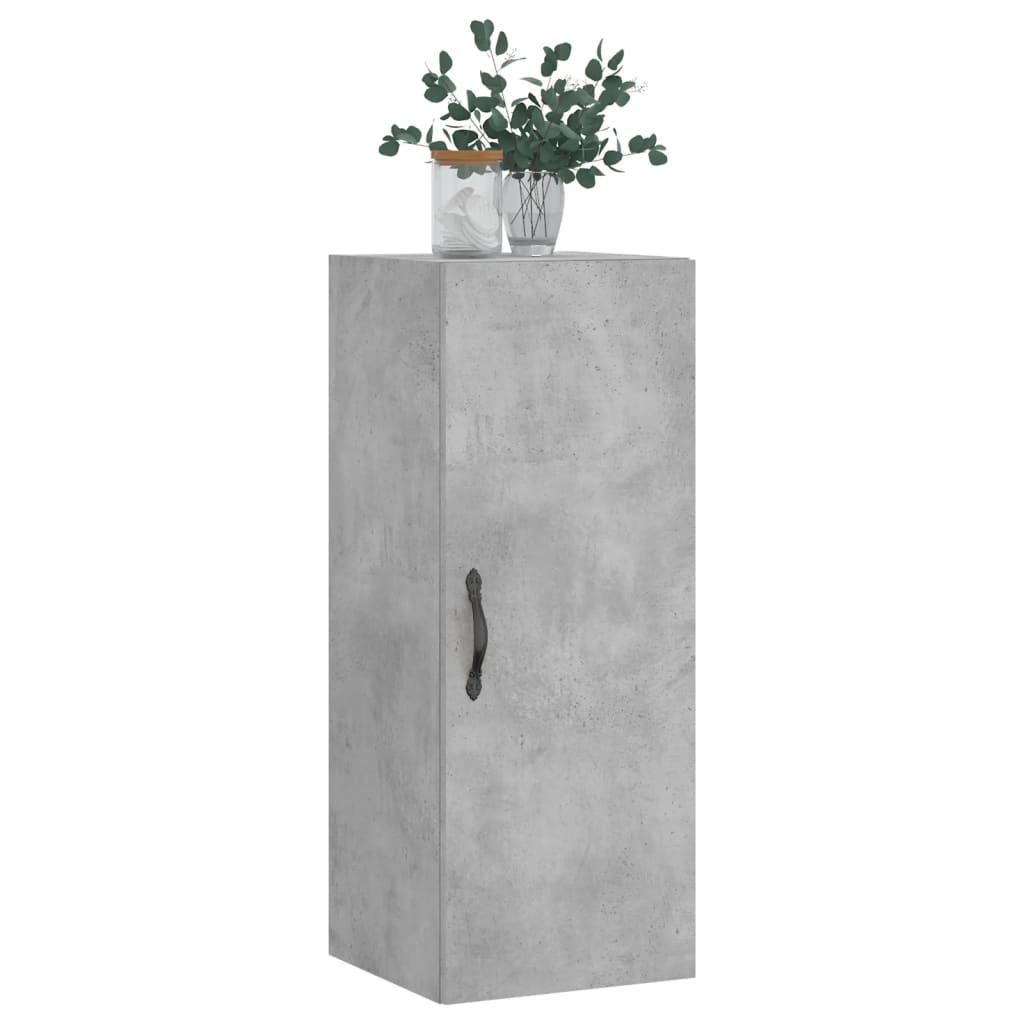 vægskab 34,5x34x90 cm konstrueret træ betongrå