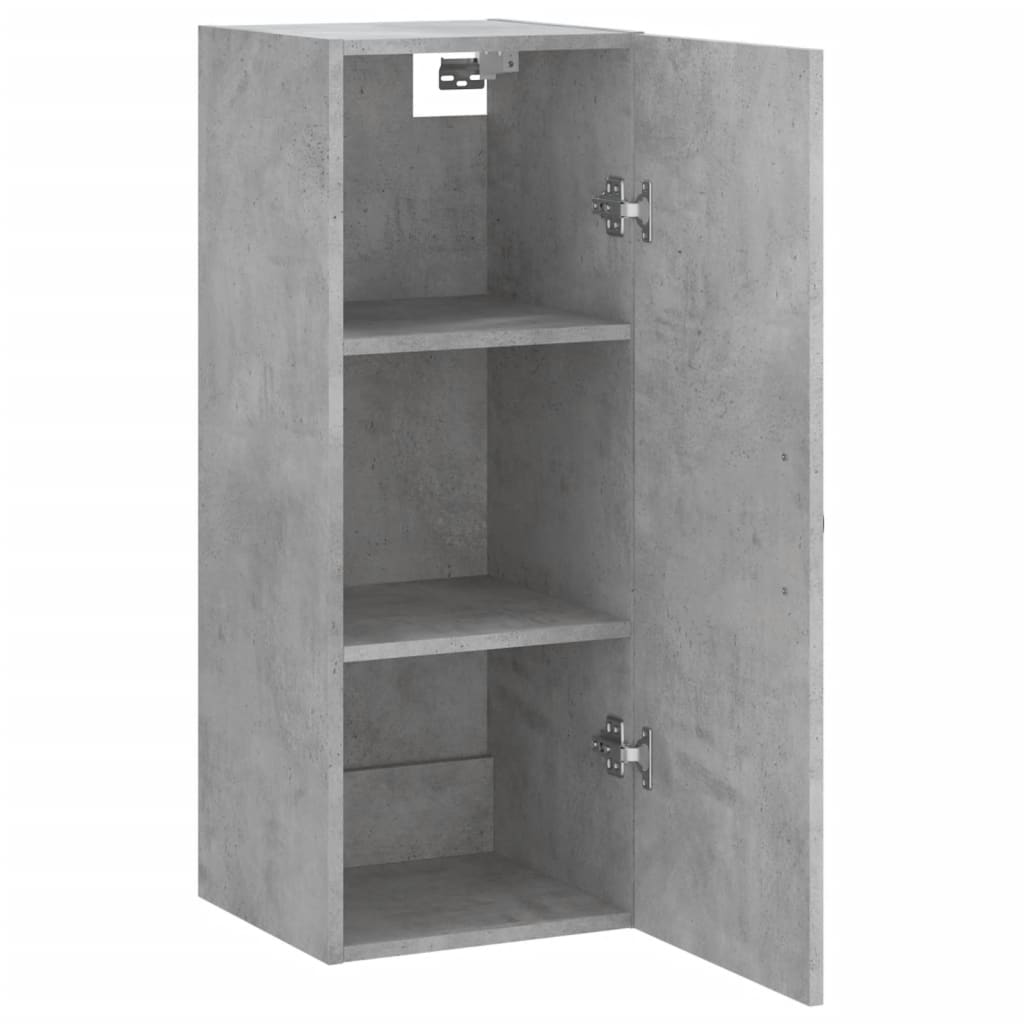 vægskab 34,5x34x90 cm konstrueret træ betongrå