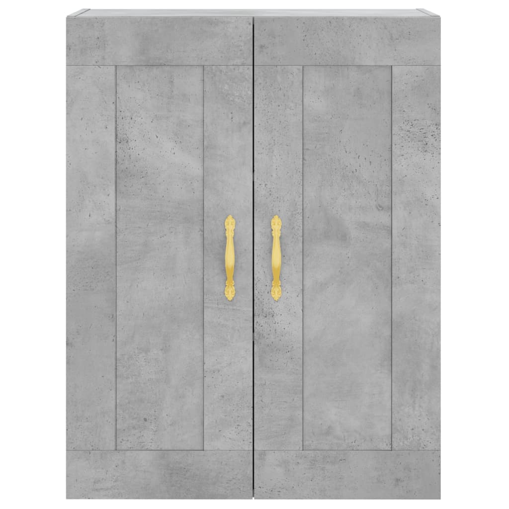 vægskab 69,5x34x90 cm konstrueret træ betongrå