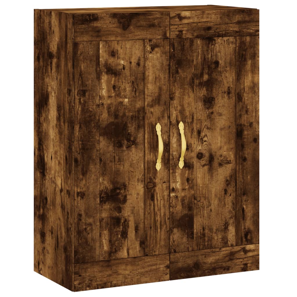 vægskab 69,5x34x90 cm konstrueret træ røget sonoma-eg