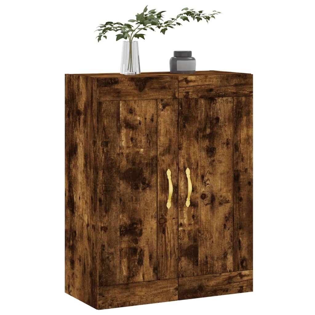 vægskab 69,5x34x90 cm konstrueret træ røget sonoma-eg