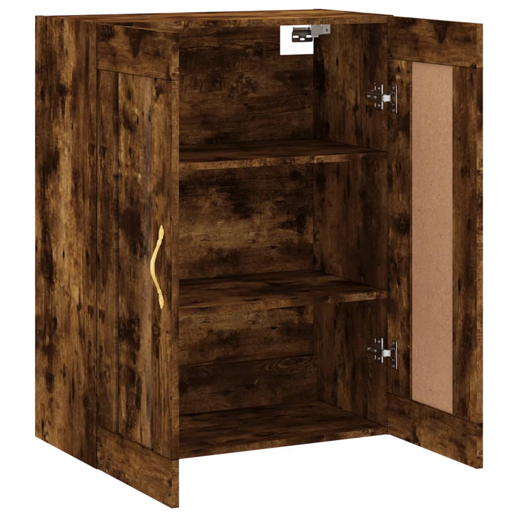 vægskab 69,5x34x90 cm konstrueret træ røget sonoma-eg