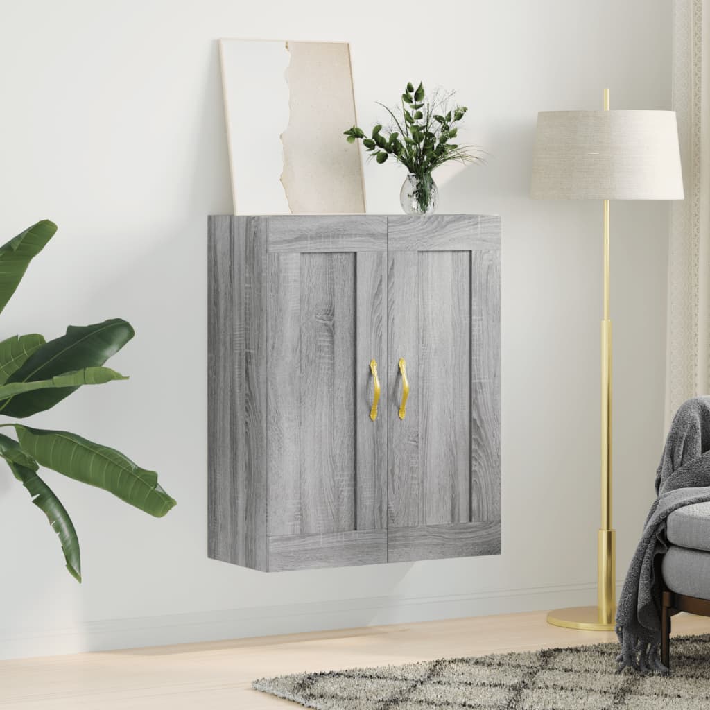 vægskab 69,5x34x90 cm konstrueret træ grå sonoma-eg
