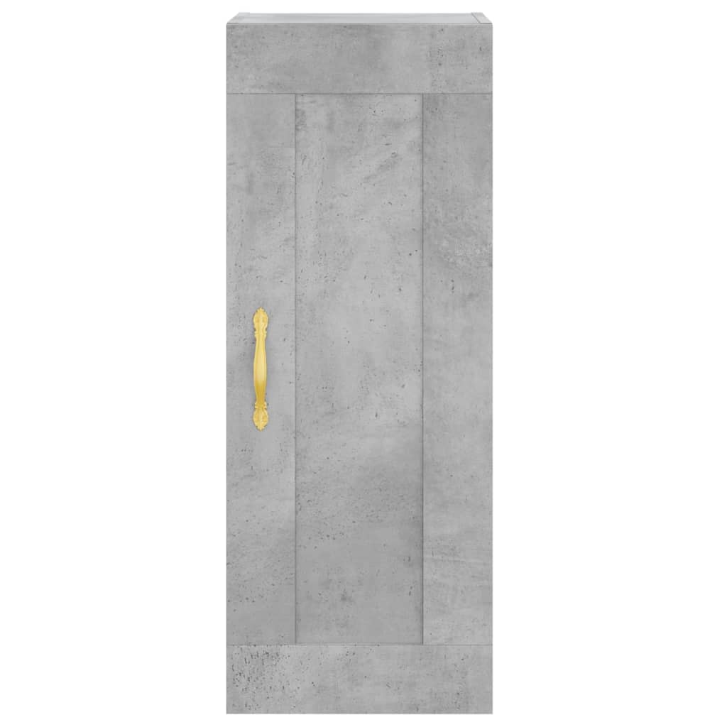 vægskab 34,5x34x90 cm konstrueret træ betongrå