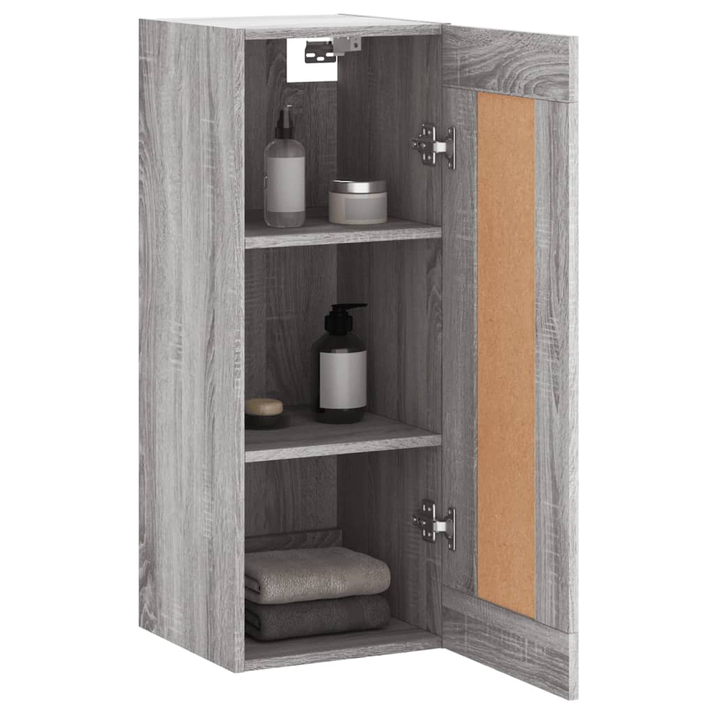 vægskab 34,5x34x90 cm konstrueret træ grå sonoma-eg