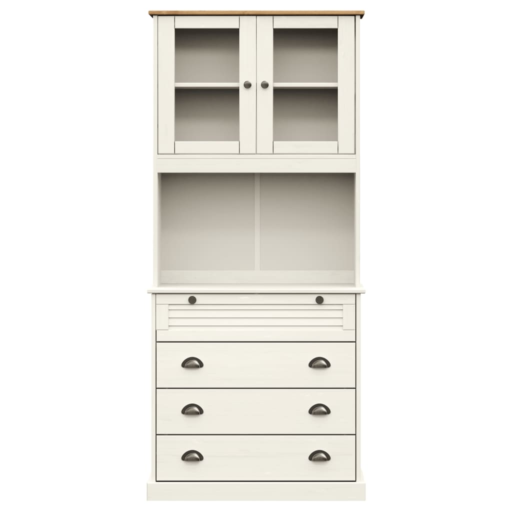 skænk VIGO 80x40x176 cm massivt fyrretræ hvid