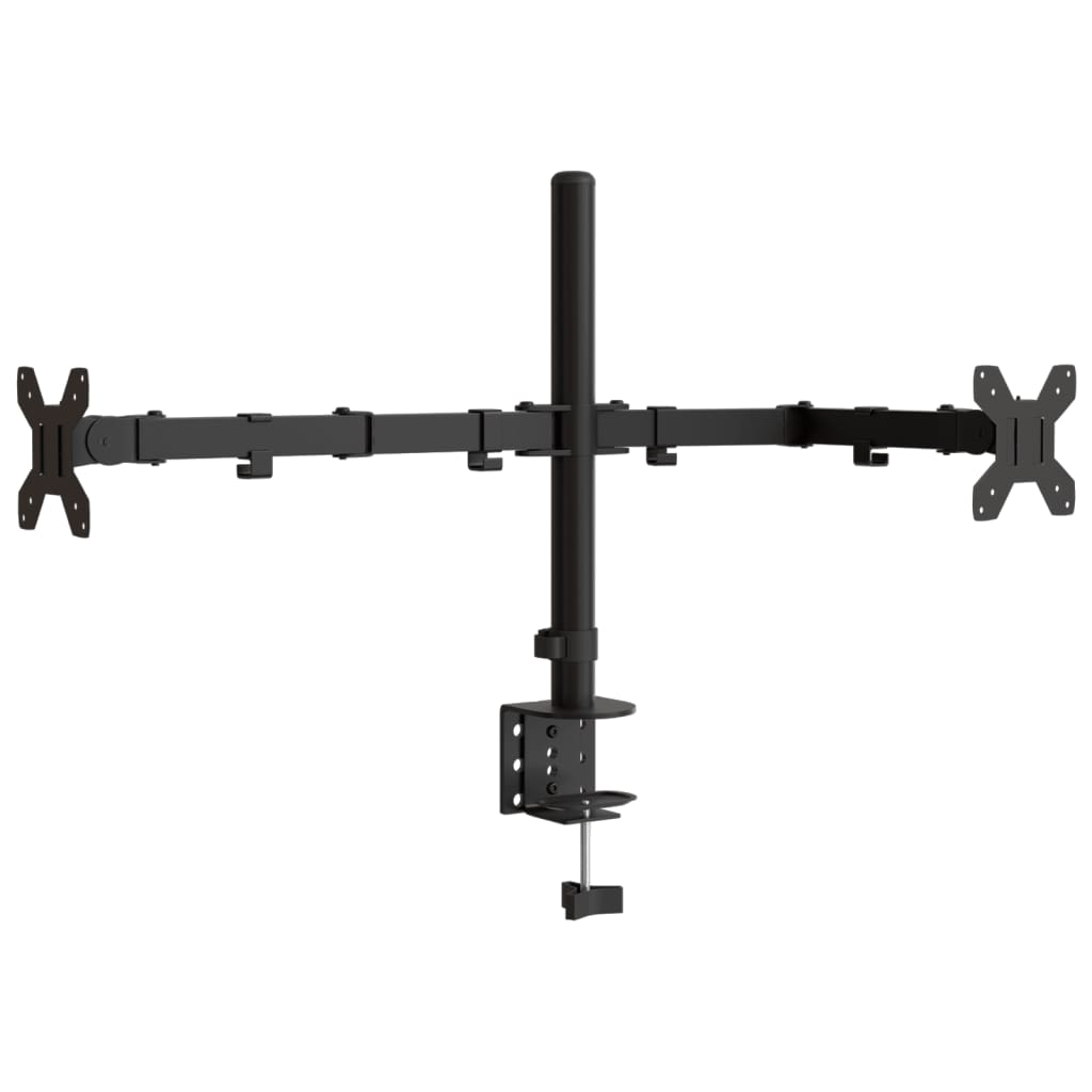dobbelt skærmstativ VESA 75/100 mm stål sort