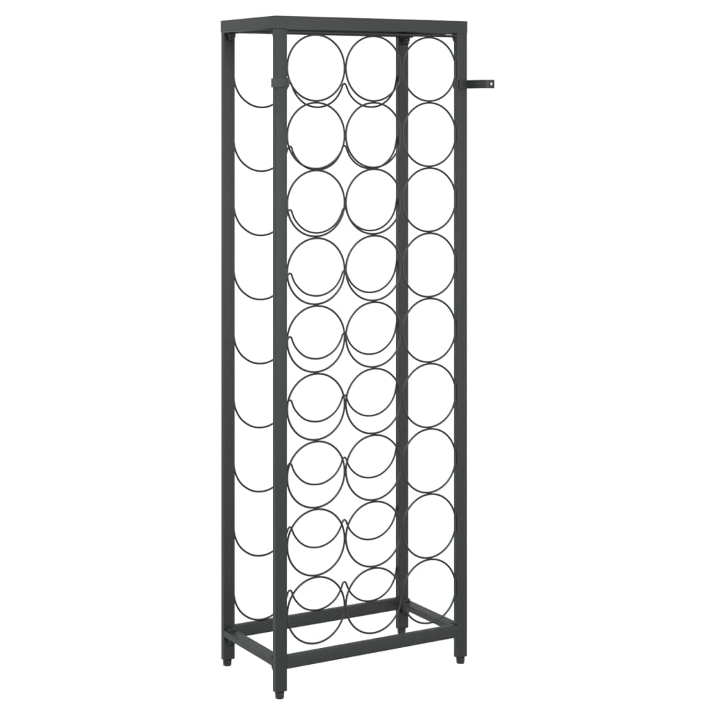 vinreol til 27 flasker 34x18x100 cm smedejern sort