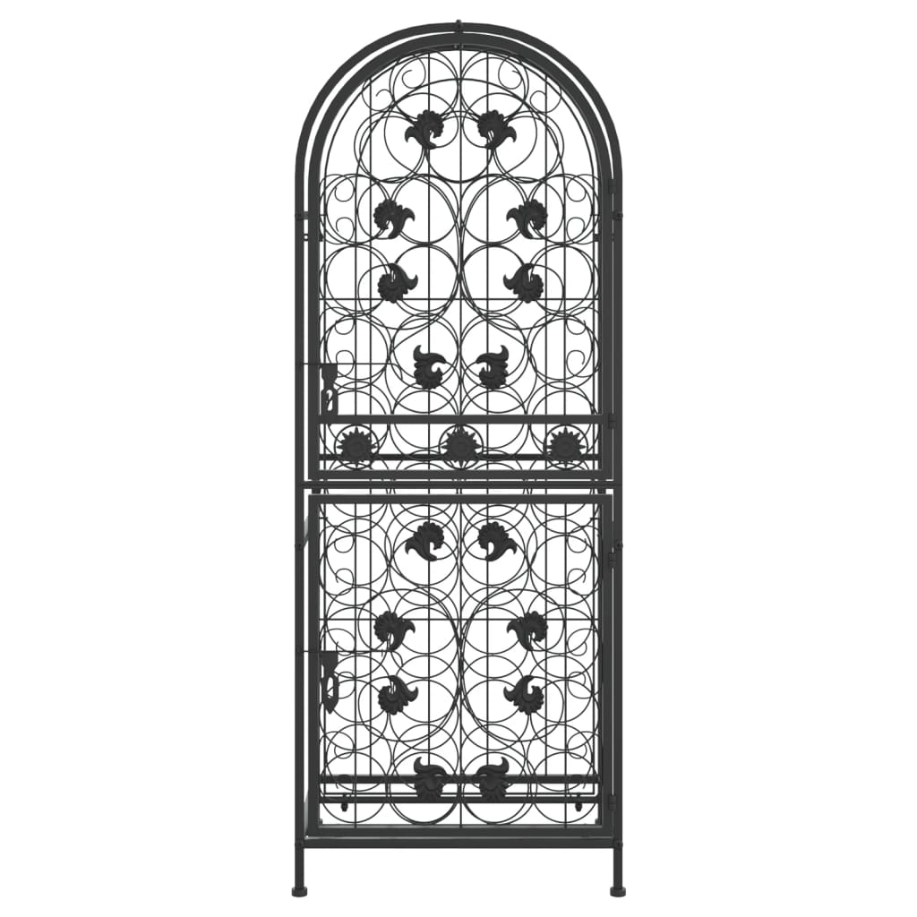 vinreol til 41 flasker 45x36x120 cm smedejern sort