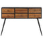 konsolbord med skuffer 116x30x76 cm massivt genbrugsteak