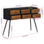 konsolbord med skuffer 116x30x76 cm massivt genbrugsteak