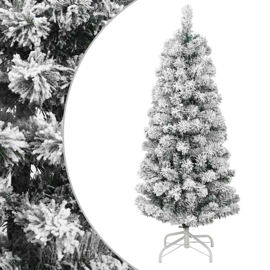 kunstigt juletræ med sne 150 cm hængslet