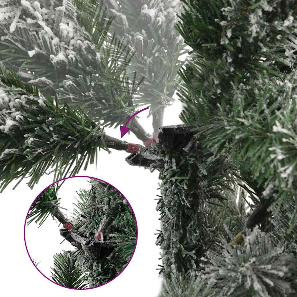 kunstigt juletræ med sne 180 cm hængslet