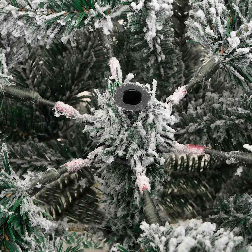 kunstigt juletræ med sne 210 cm hængslet