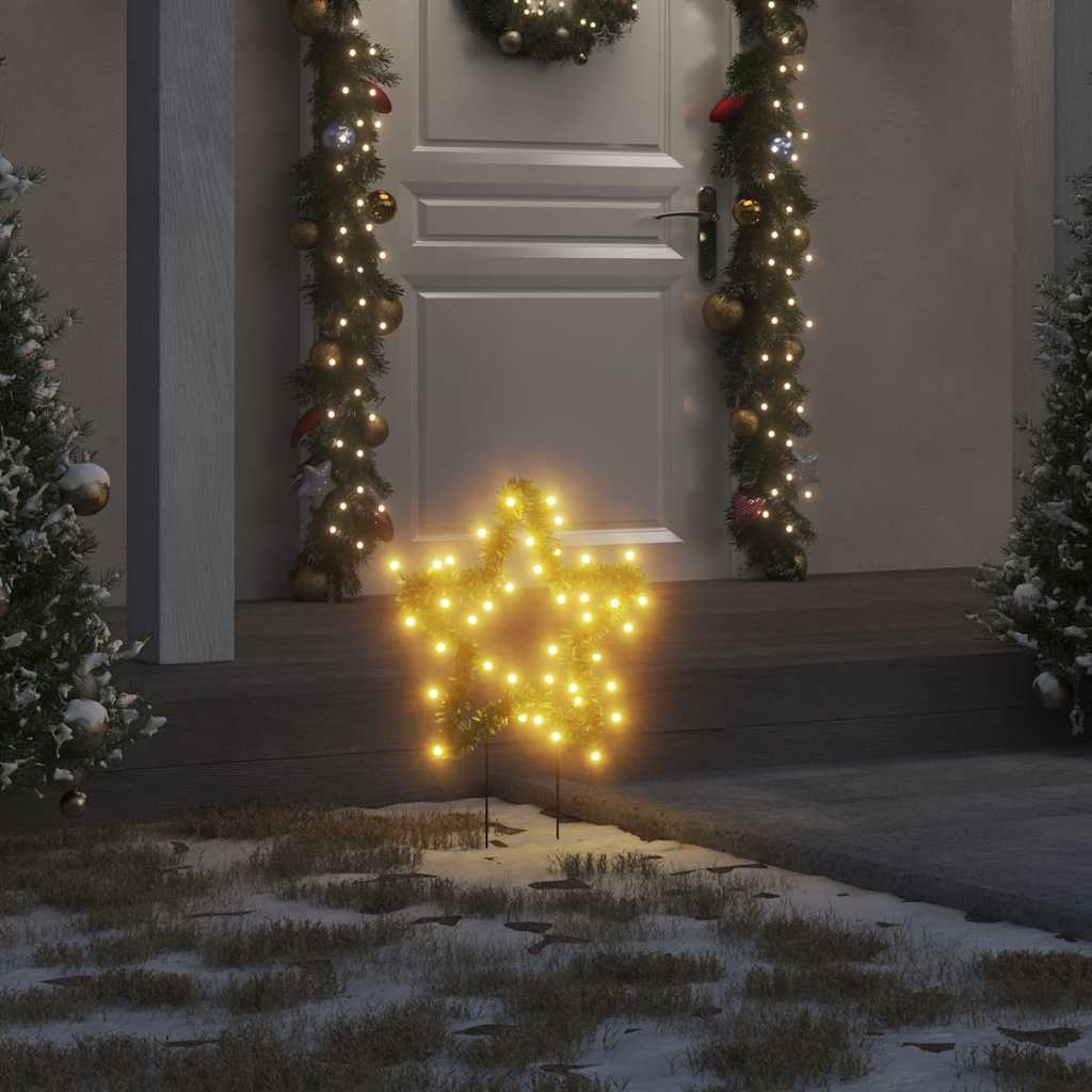 julestjerne med jordspyd 3 stk. 50 LED'er 29 cm