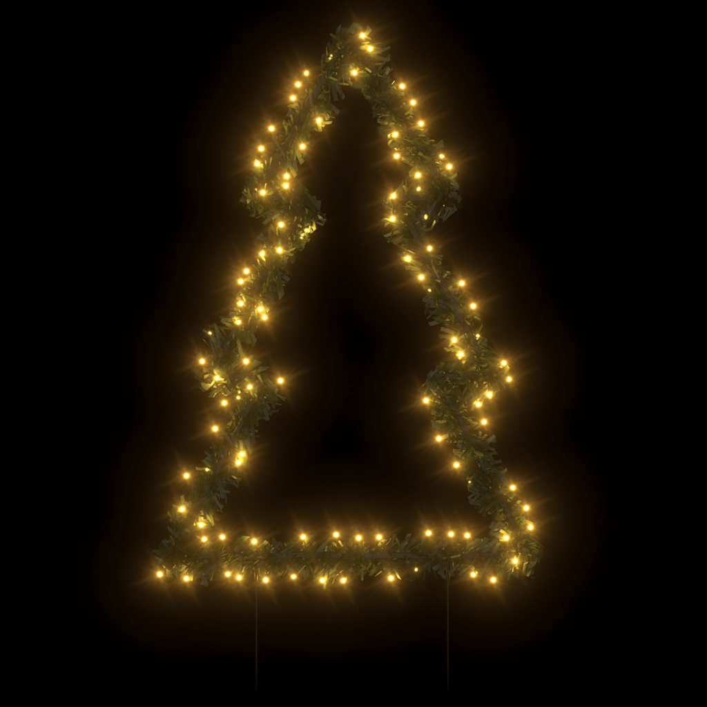 juledekoration med jordspyd juletræsfigur 115 LED'er 90 cm