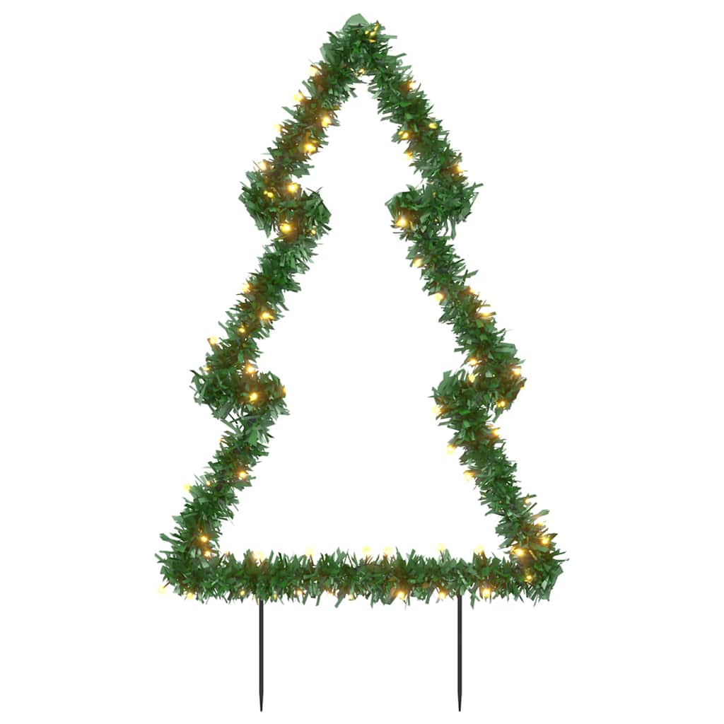 juledekoration med jordspyd juletræsfigur 80 LED'er 60 cm