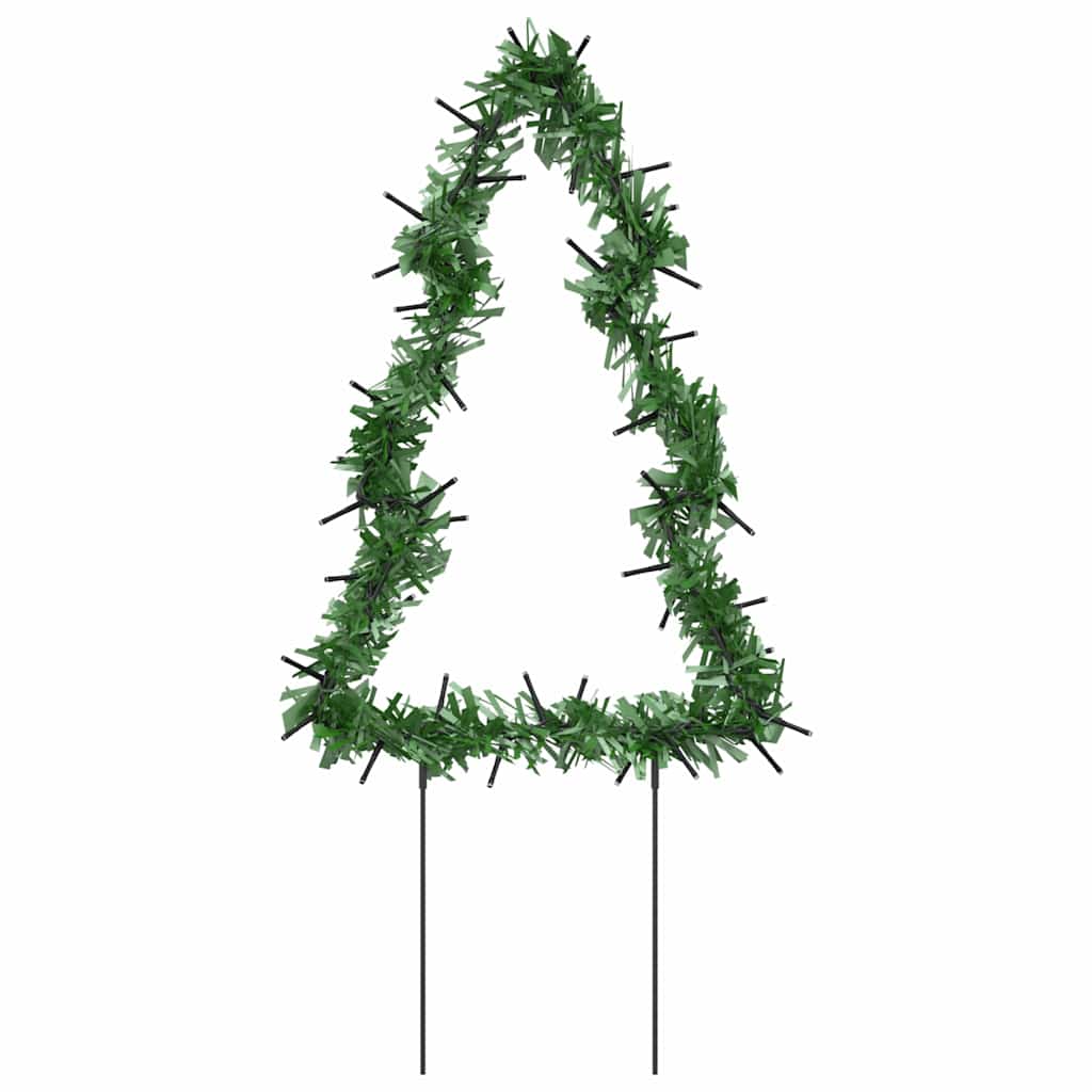 juledekoration med jordspyd juletræsform 3 stk. 50 LED'er 30 cm