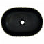 håndvask til bordplade 47x33x13 cm oval keramik sort og blå