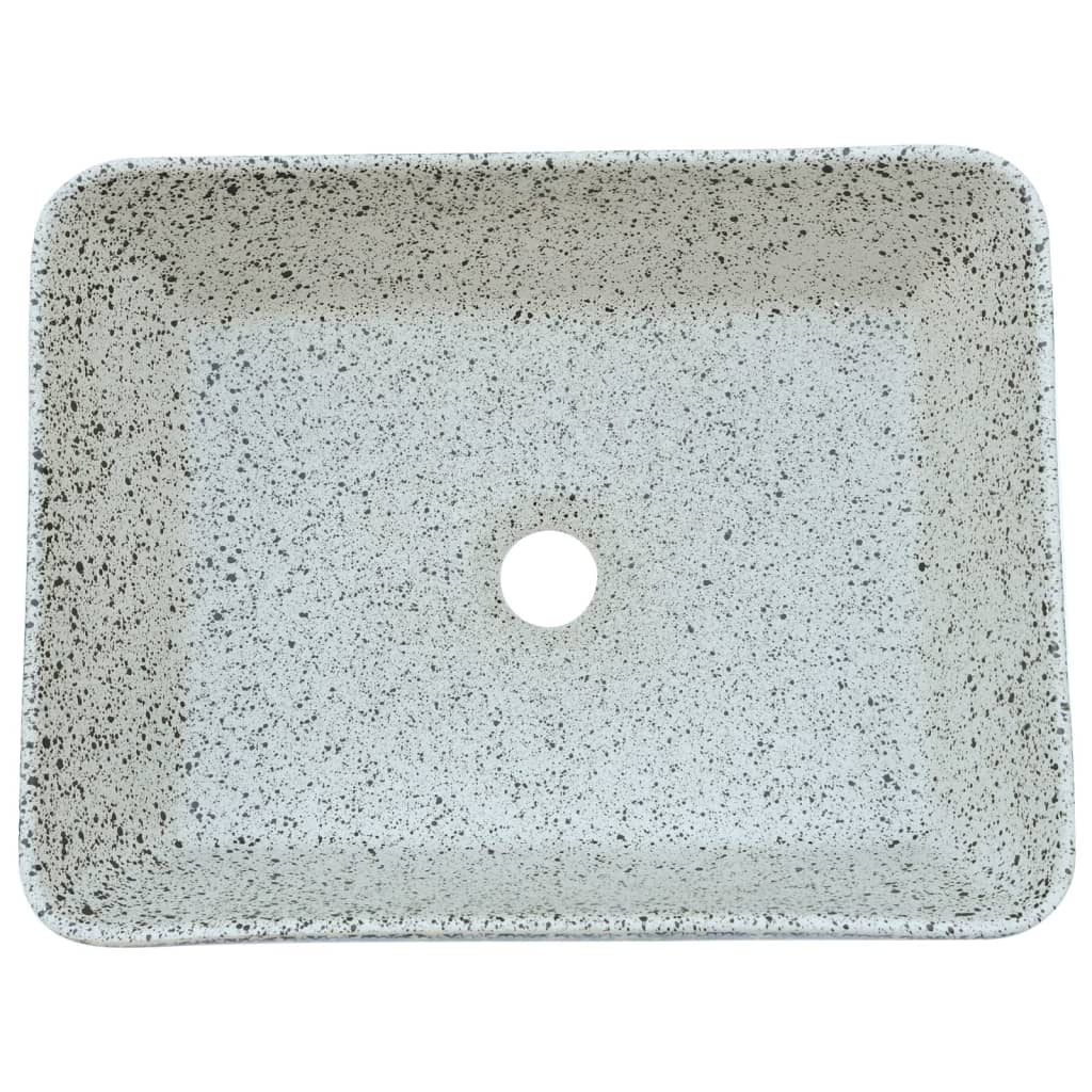 håndvask til bord 46x35,5x13 cm rektangulær keramik grå og blå