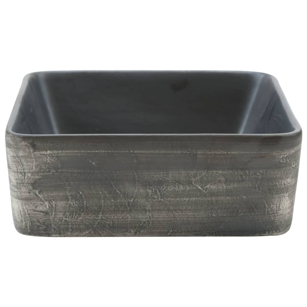 håndvask til bord 46x35,5x13 cm rektangulær keramik sort brun