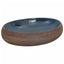 håndvask til bordplade 59x40x15 cm oval keramik brun og blå