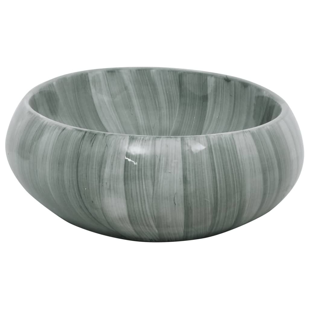 håndvask til bordplade 59x40x15 cm oval keramik grøn