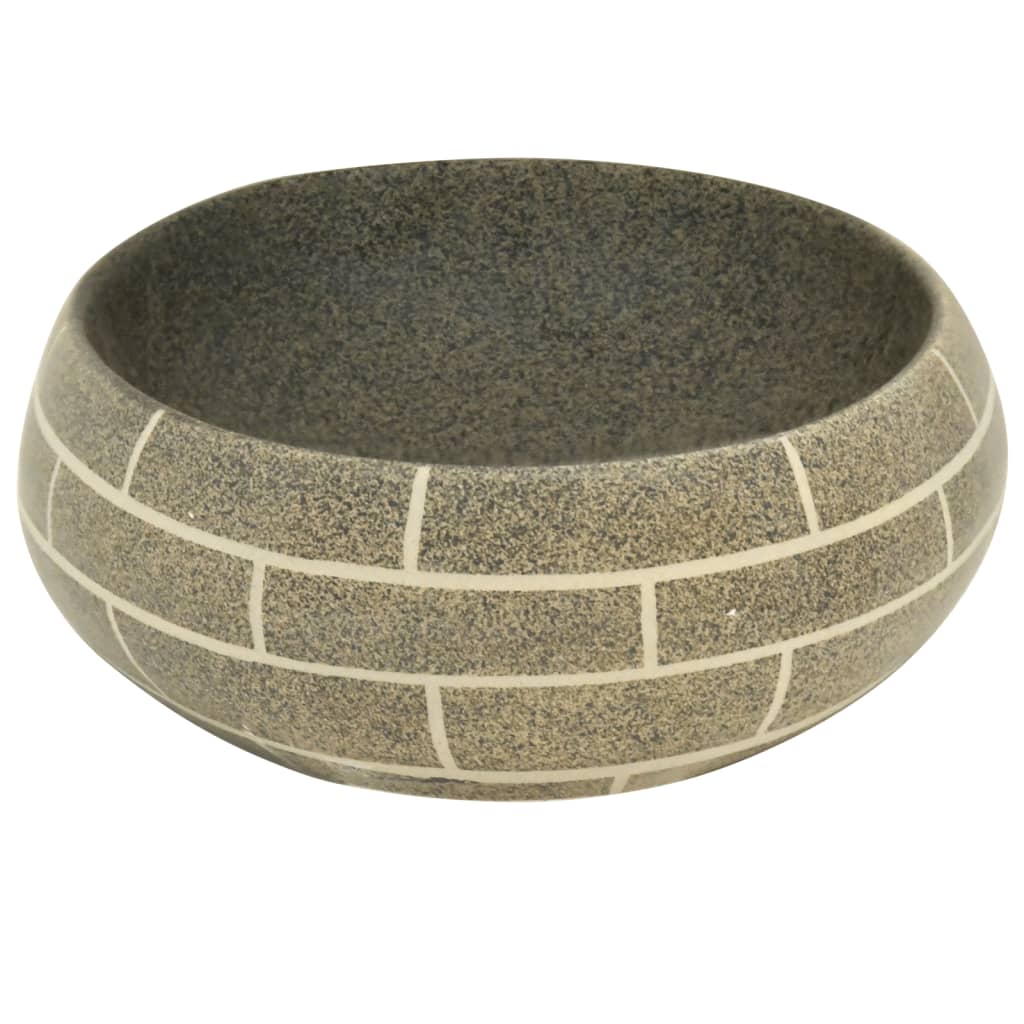 håndvask til bordplade 59x40x15 cm oval keramik flerfarvet