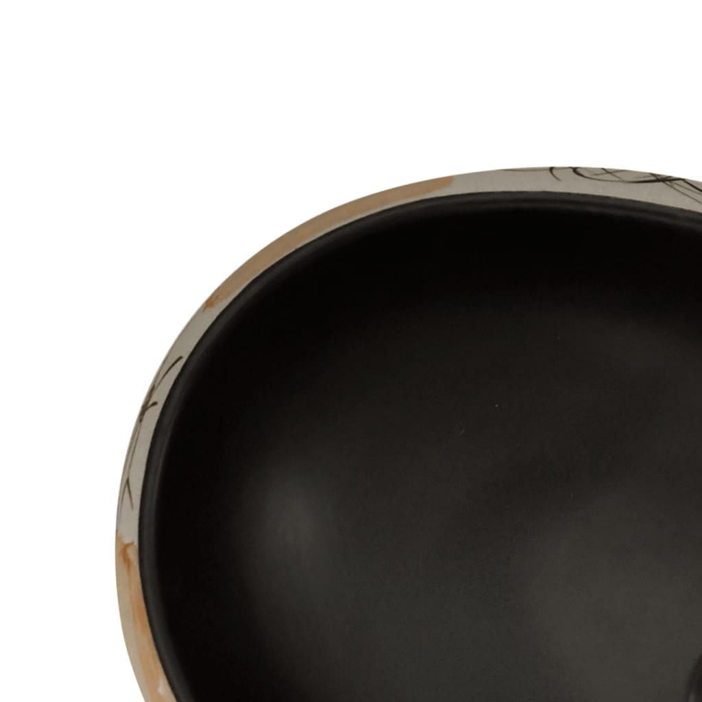 håndvask til bordplade 59x40x15 cm oval keramik flerfarvet