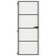 dør 76x201,5 cm hærdet glas og aluminium sort