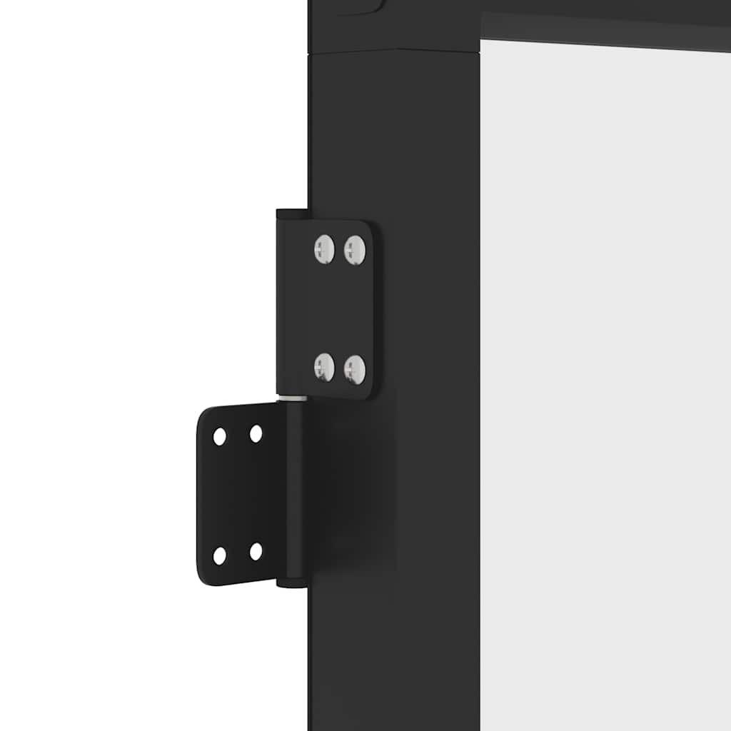 dør 93x201,5 cm hærdet glas og aluminium sort