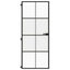 dør 83x201,5 cm hærdet glas og aluminium sort