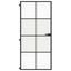 dør 93x201,5 cm hærdet glas og aluminium sort
