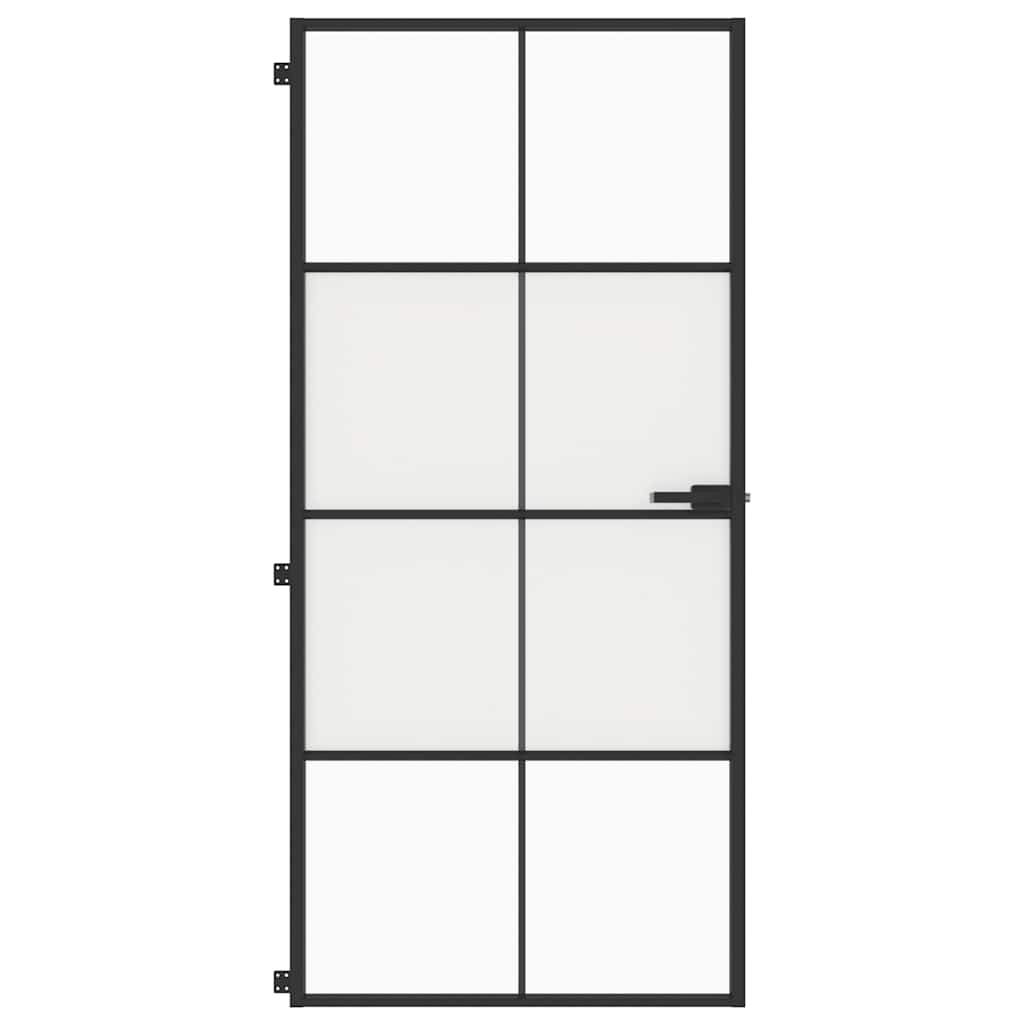 dør 93x201,5 cm hærdet glas og aluminium sort