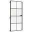 dør 93x201,5 cm hærdet glas og aluminium sort