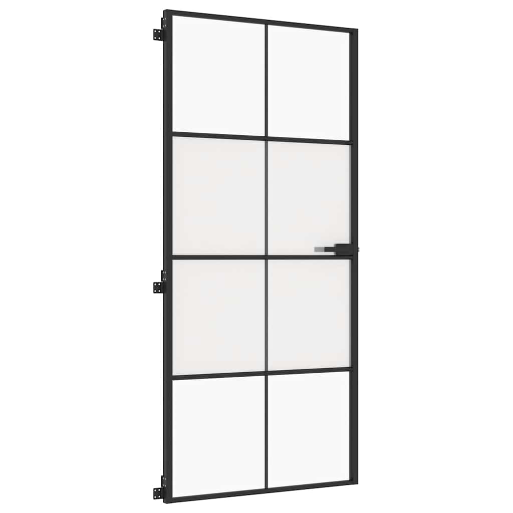 dør 93x201,5 cm hærdet glas og aluminium sort