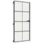 dør 93x201,5 cm hærdet glas og aluminium sort
