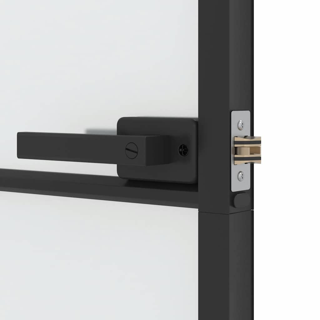 dør 93x201,5 cm hærdet glas og aluminium sort