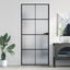 dør 93x201,5 cm hærdet glas og aluminium sort