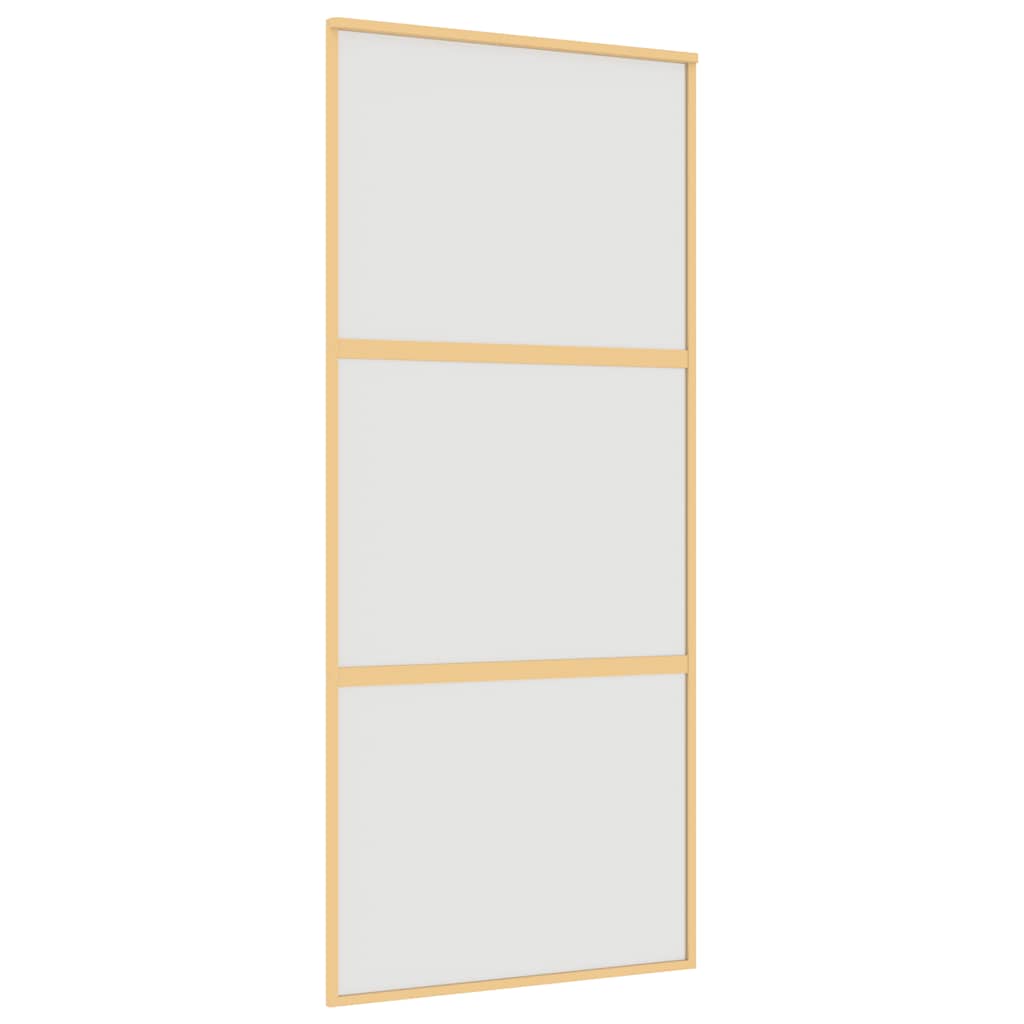 skydedør 90x205 cm matteret sikkerhedsglas og aluminium gylden