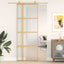 skydedør 76x205 cm matteret sikkerhedsglas og aluminium gylden