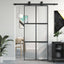 skydedør 90x205 cm hærdet glas og aluminium sort