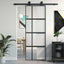 skydedør 76x205 cm hærdet glas og aluminium sort