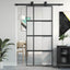 skydedør 90x205 cm hærdet glas og aluminium sort