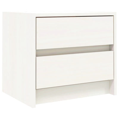sengebord 40x31x35,5 cm massivt fyrretræ hvid