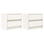 sengeborde 2 stk. 40x31x35,5 cm massivt fyrretræ hvid