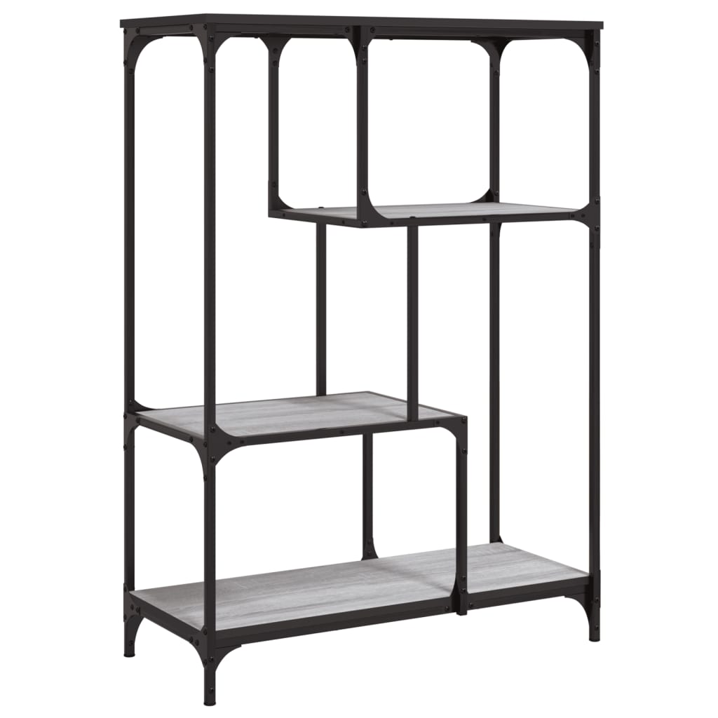 bogreol 81x36x115 cm konstrueret træ og jern grå sonoma-eg