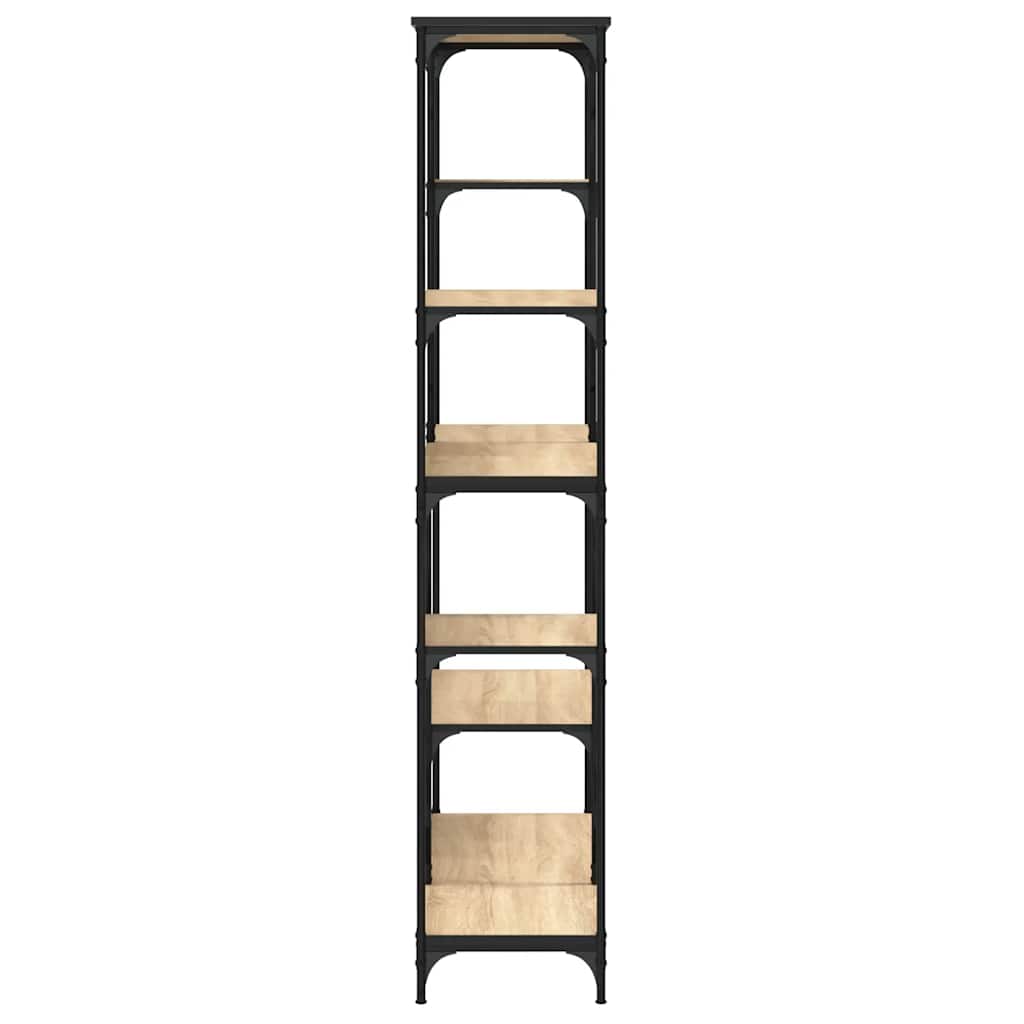 bogreol 99x35,5x176 cm konstrueret træ og jern sonoma-eg