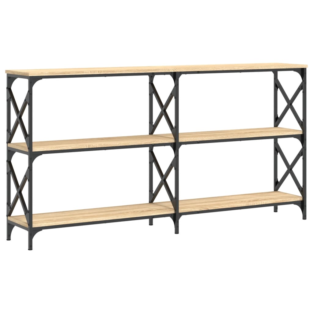 konsolbord 156x28x80,5 cm konstrueret træ sonoma-eg
